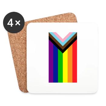 Homosexuell Stolz Regenbogenfahne - Untersetzer (4er-Set) - Weiß - Vorne