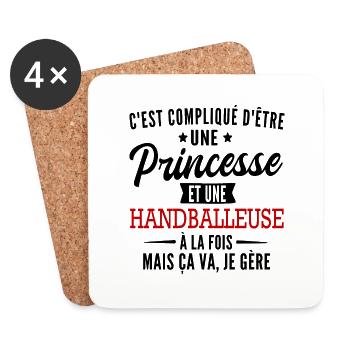 princesse et handballeuse à la fois - Dessous de verre (lot de 4) - blanc - Devant
