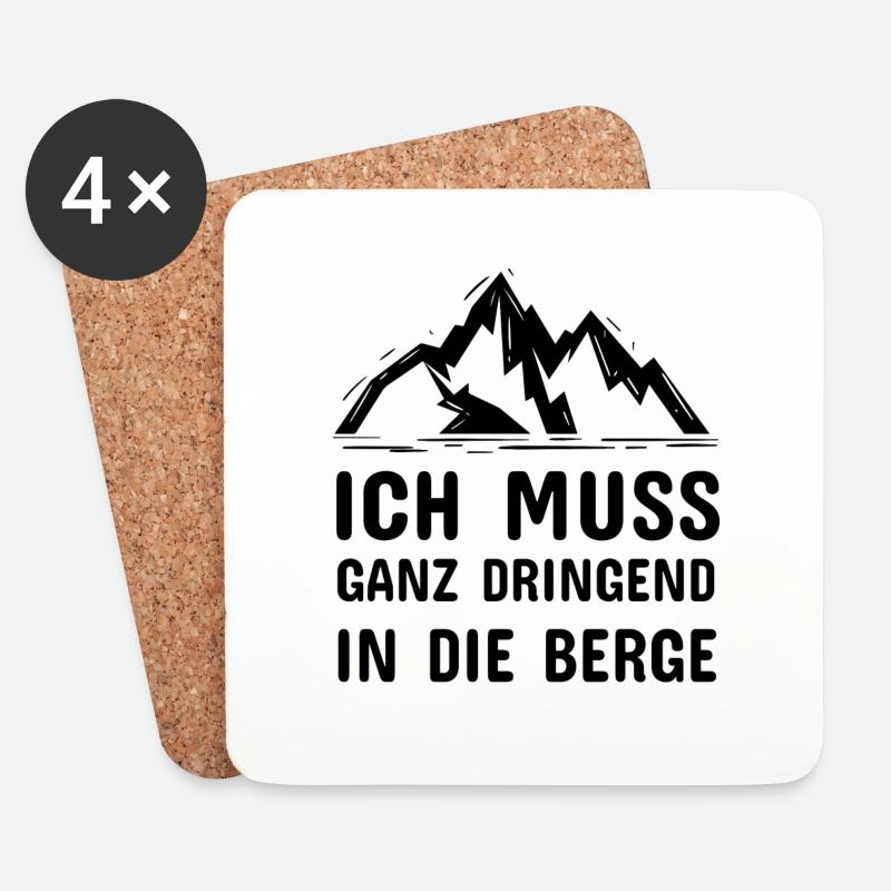 Hiking, climbing, climb, walking, mountain, hike, - Untersetzer (4er-Set) - Weiß