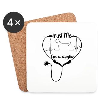 Trust Me I m A Dogtor - Dessous de verre (lot de 4) - blanc - Devant