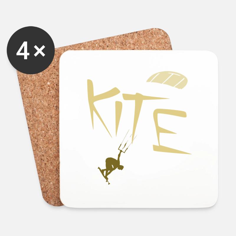 Kite Surfen - Untersetzer (4er-Set) - Weiß