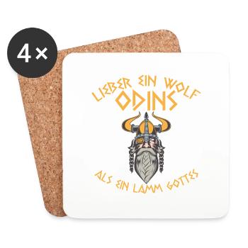 Wolf Odins lamm gottes Geschenk Dänemark Nord - Untersetzer (4er-Set) - Weiß - Vorne