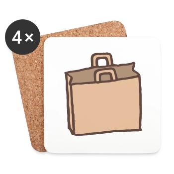 Shopping - bag - environment - Coasters (set of 4) - white - Front