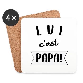 lui c'est Papa - Dessous de verre (lot de 4) - blanc - Devant