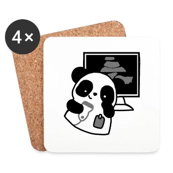 panda ultrasound radiologist - Coasters (set of 4) - white - Front