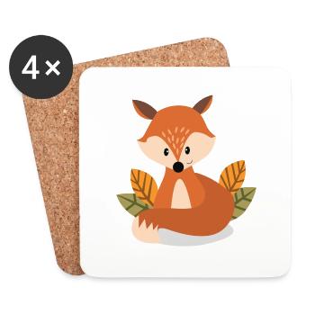 Fuchs - Untersetzer (4er-Set) - Weiß - Vorne