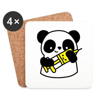 Panda nurse with syringe - Coasters (set of 4) - white - Front