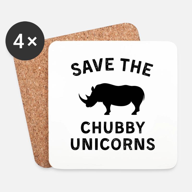 Save the chubby unicorn - Coasters (set of 4) - white