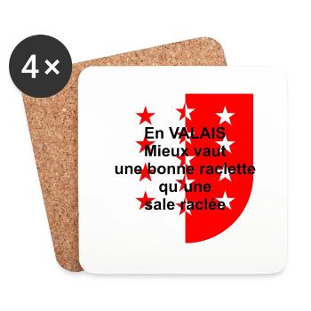 spreadshirt3 - Dessous de verre (lot de 4) - blanc - Devant