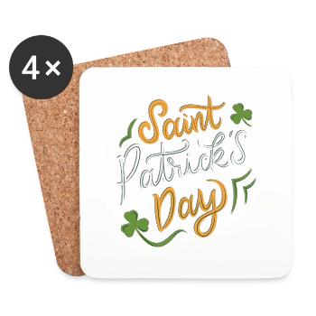 Happy St. Patrick's Day - Coasters (set of 4) - white - Front