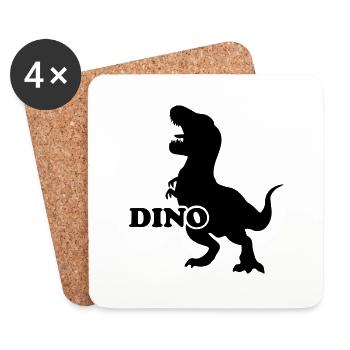 Dinosaurier Dino Dinosaur - Untersetzer (4er-Set) - Weiß - Vorne