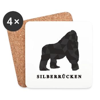 Silberrücken | Gorilla - Untersetzer (4er-Set) - Weiß - Vorne