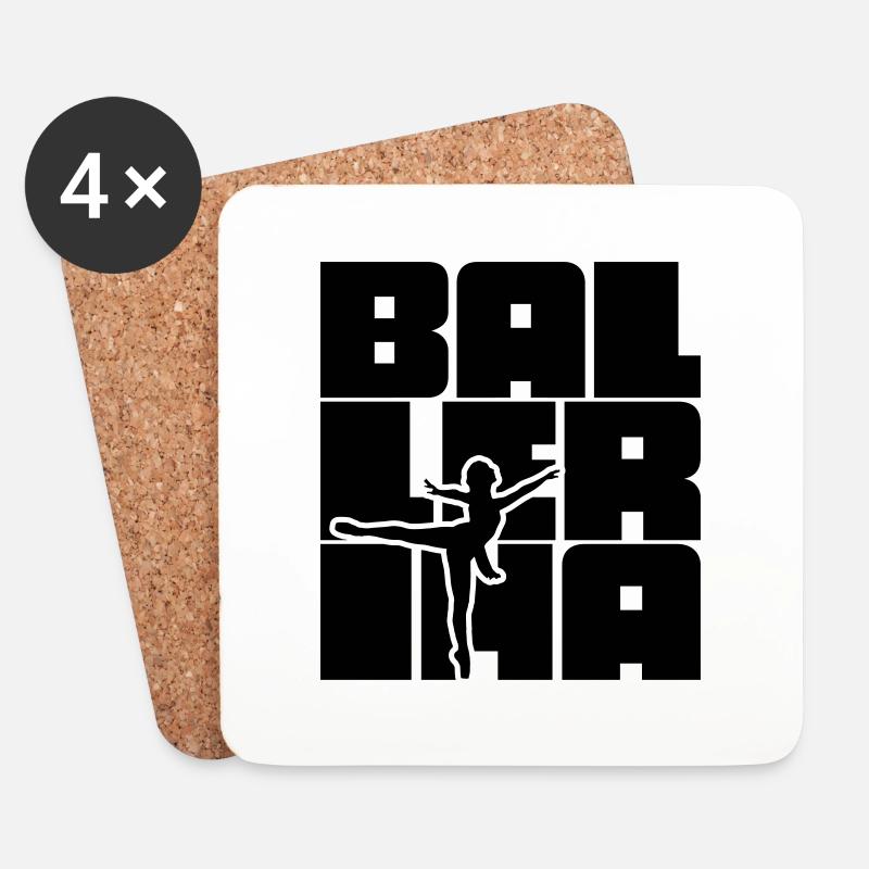 Ballerina - Untersetzer (4er-Set) - Weiß