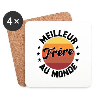Meilleur Frère Au Monde - Dessous de verre (lot de 4) - blanc - Devant