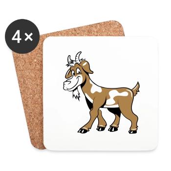 Chèvre gentiment gentille - Dessous de verre (lot de 4) - blanc - Devant