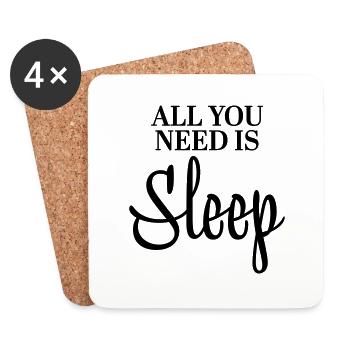 All you need is sleep - Coasters (set of 4) - white - Front