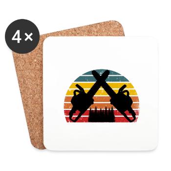 Lumberjack, Sawdust is man glitter, Funny chainsaw - Coasters (set of 4) - white - Front