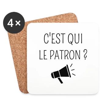C'est qui le patron ? - Dessous de verre (lot de 4) - blanc - Devant