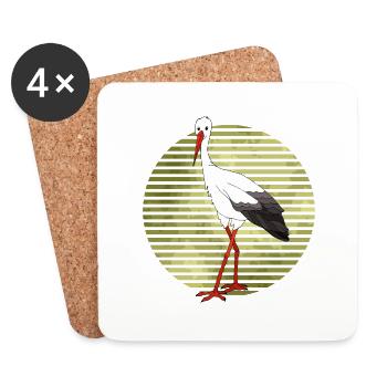 Storch - Untersetzer (4er-Set) - Weiß - Vorne