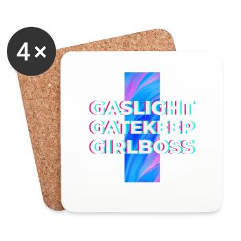 Gaslight Gatekeep Girlboss - Live Love Laugh - Untersetzer (4er-Set) - Weiß - Vorne