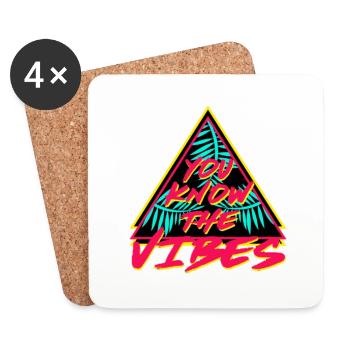 vous maintenant le vibez - Dessous de verre (lot de 4) - blanc - Devant