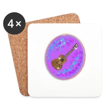 Ukulele - Untersetzer (4er-Set) - Weiß - Vorne