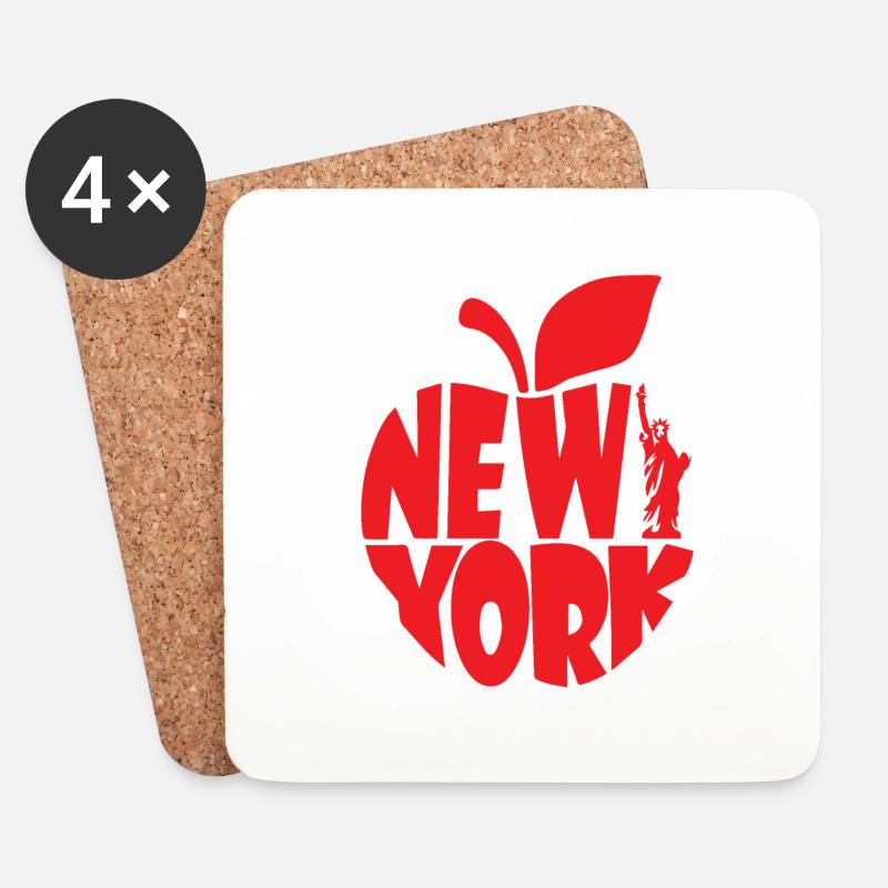 Süchtig nach New York - Untersetzer (4er-Set) - Weiß