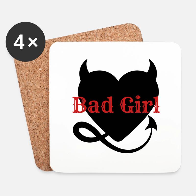 Bad Girl - Untersetzer (4er-Set) - Weiß