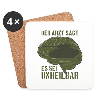PANZER SOLDAT BUNDESWEHR WEHRDIENST - Untersetzer (4er-Set) - Weiß - Vorne