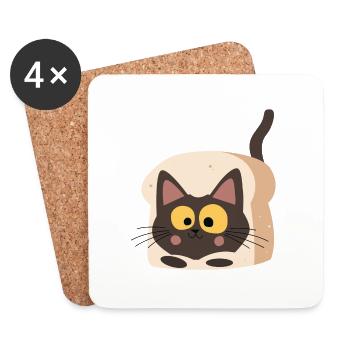 Pain de chat - Dessous de verre (lot de 4) - blanc - Devant