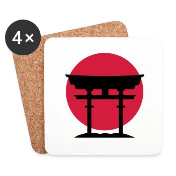 japan gate - Coasters (set of 4) - white - Front
