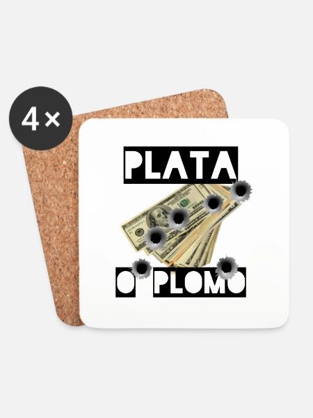 Plata o Plomo - Untersetzer (4er-Set) - Weiß