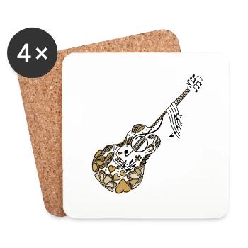 guitar - Coasters (set of 4) - white - Front