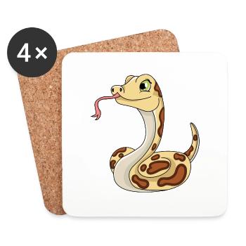 Snake - Coasters (set of 4) - white - Front