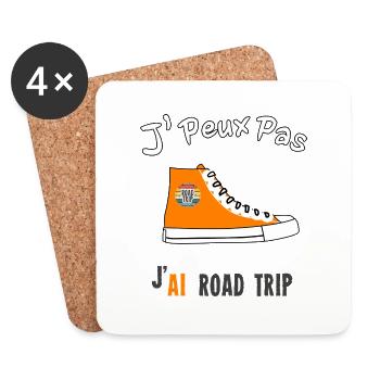 J'peux pas, j'ai road trip - Dessous de verre (lot de 4) - blanc - Devant
