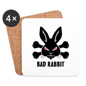 Bad Rabbit Hase - Untersetzer (4er-Set) - Weiß - Vorne