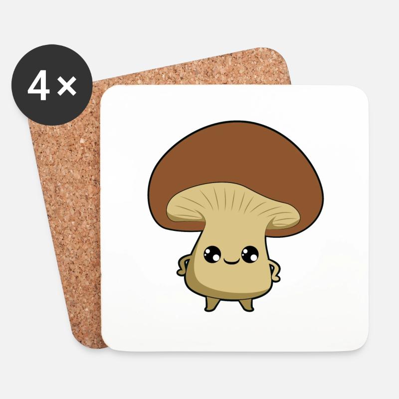 Pilz - Untersetzer (4er-Set) - Weiß