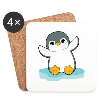 Pingouin - Dessous de verre (lot de 4) - blanc - Devant