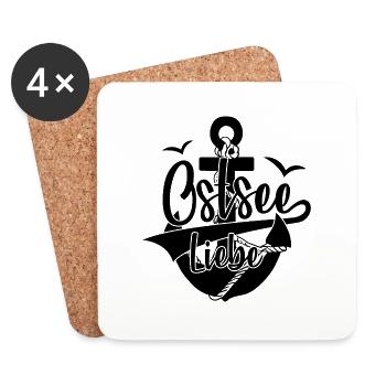 OSTSEE LIEBE URLAUB OSTSEEKÜSTE - Untersetzer (4er-Set) - Weiß - Vorne