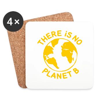 There is no planet B - Dessous de verre (lot de 4) - blanc - Devant