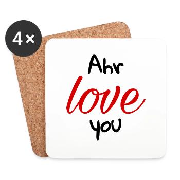Ahr love you - black / red - Untersetzer (4er-Set) - Weiß - Vorne