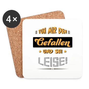 Leise sein Ruhe - Untersetzer (4er-Set) - Weiß - Vorne