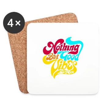 Mens Nice Vintage Offiziell Nichts als gute Stimmung - Untersetzer (4er-Set) - Weiß - Vorne