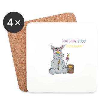Horn - Coasters (set of 4) - white - Front
