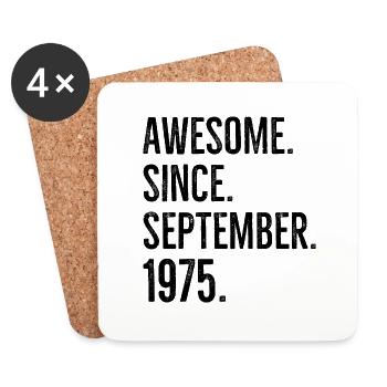 Awesome Since September 1975 - Coasters (set of 4) - white - Front