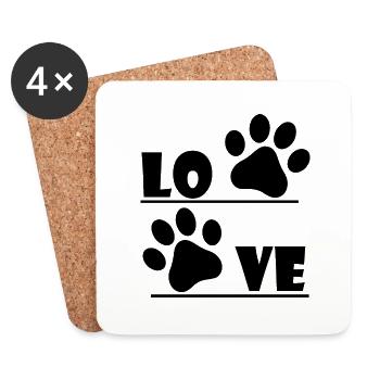 Hund Dog - Untersetzer (4er-Set) - Weiß - Vorne