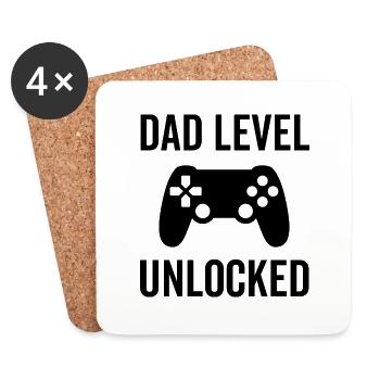 Dad Level Unlocked - Coasters (set of 4) - white - Front