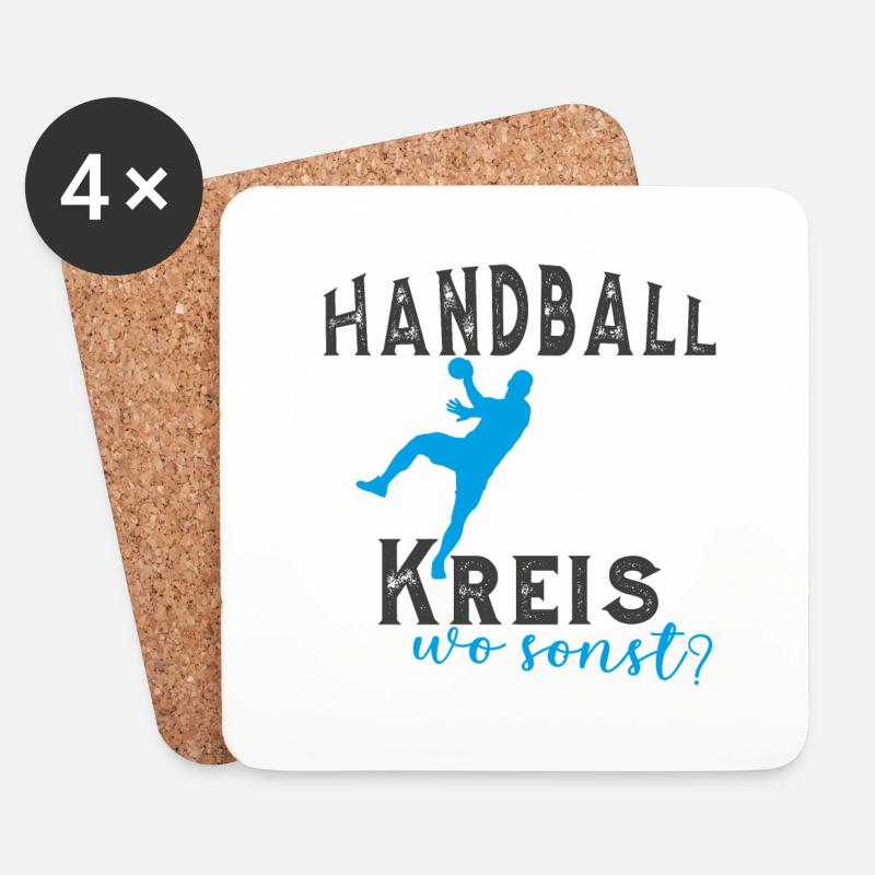 Handball Kreis - Untersetzer (4er-Set) - Weiß
