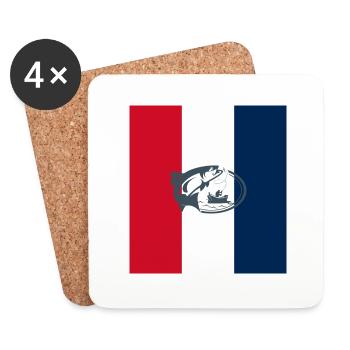 Drapeau français de la pêche - pêcheur français - Dessous de verre (lot de 4) - blanc - Devant