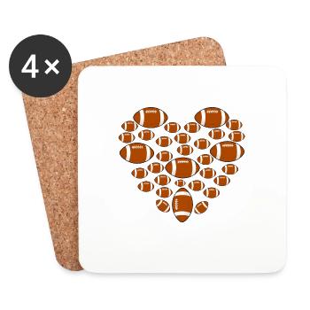 rugby heart - Coasters (set of 4) - white - Front